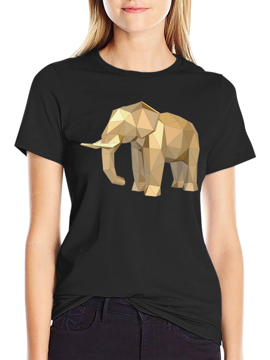 Geometric Elephant Graphic Tee - Stylish Mens Black T-Shirt