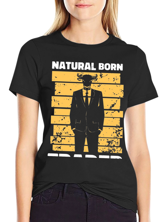 Natural Born Trader Bull Graphic Tee - Stock Market Apparel