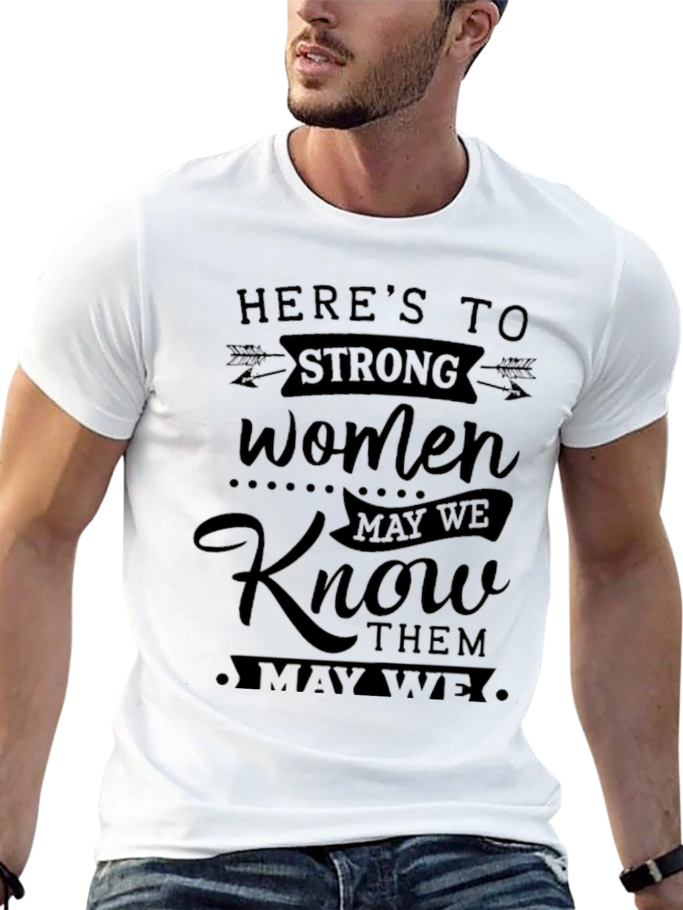 Strong Women Graphic Tee - Black Crew Neck T-Shirt