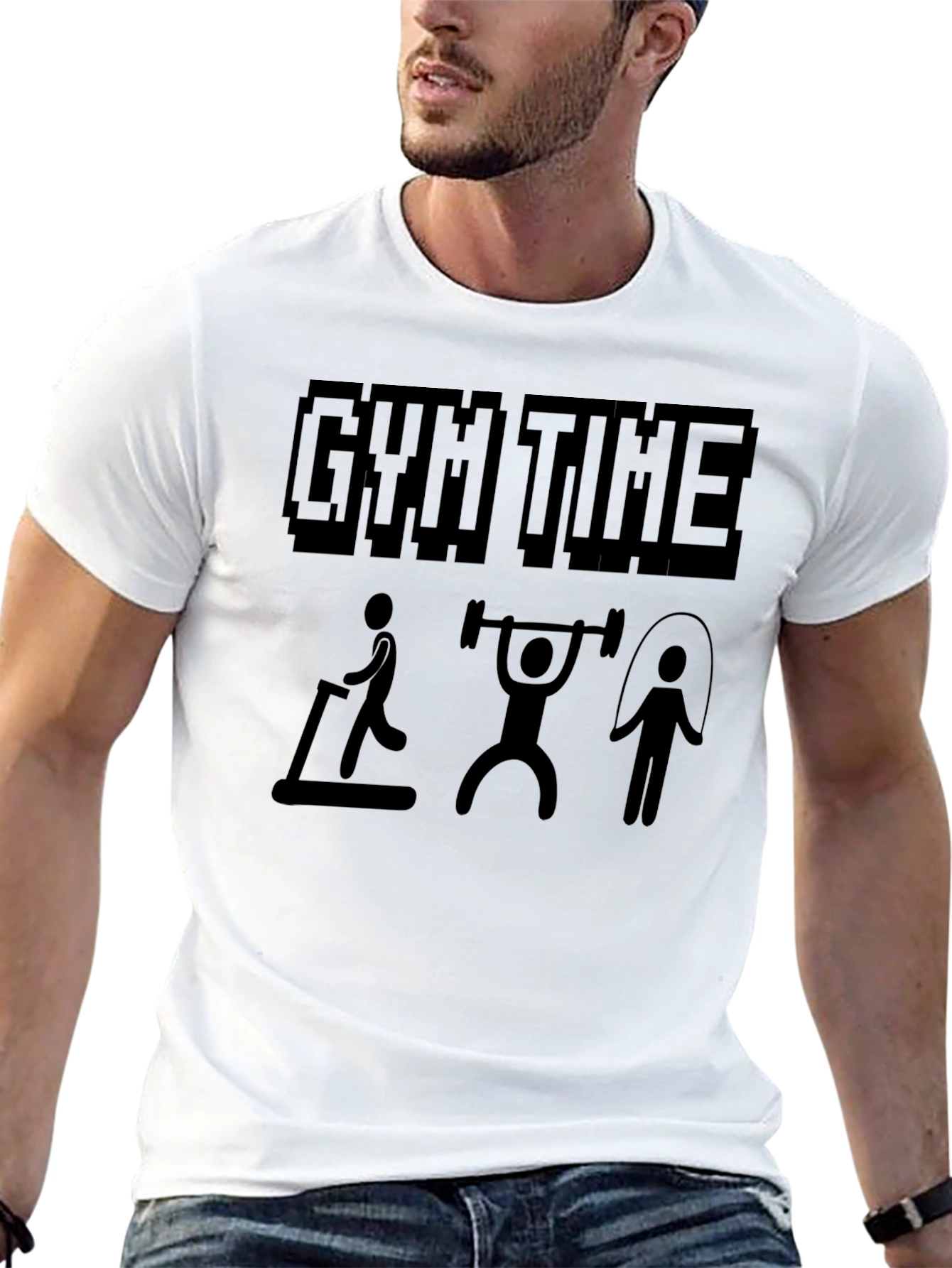 Gym Time Black Graphic T-Shirt - Workout Ready!