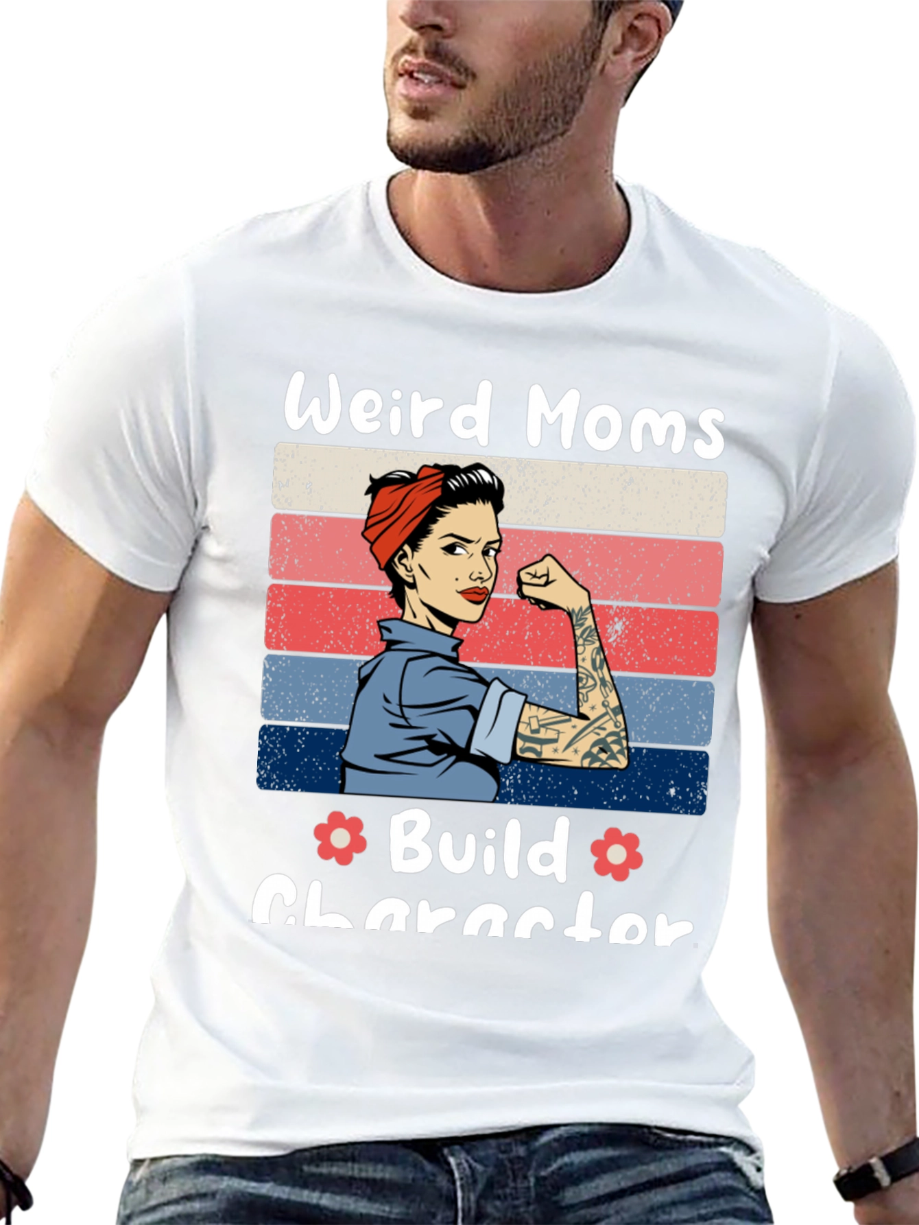 Weird Moms Build Character Graphic Tee