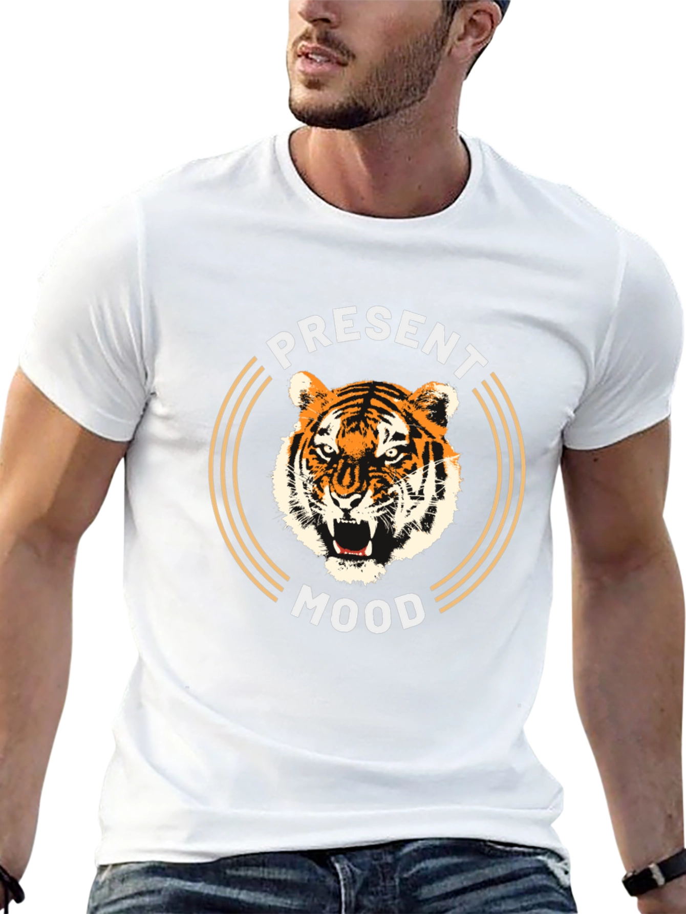 Present Mood Tiger Graphic T-Shirt