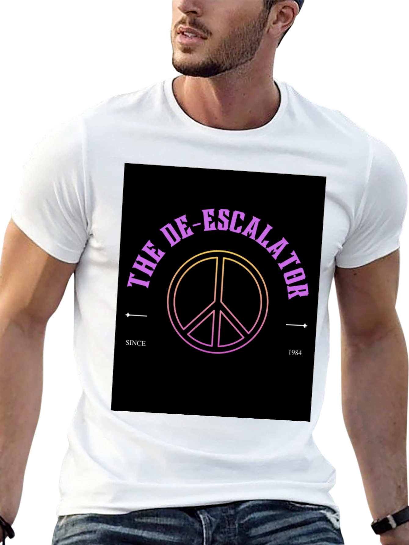 The De-Escalator Peace Sign Black T-Shirt
