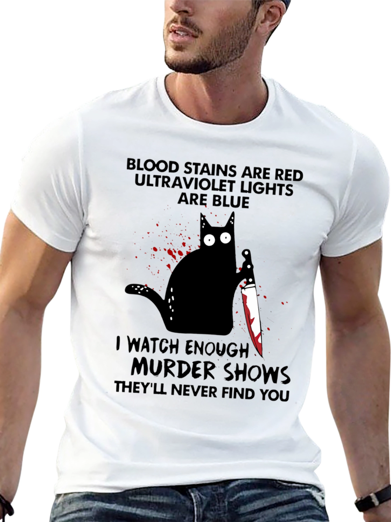 Murder Cat T-Shirt: Blood Stains Murder Shows