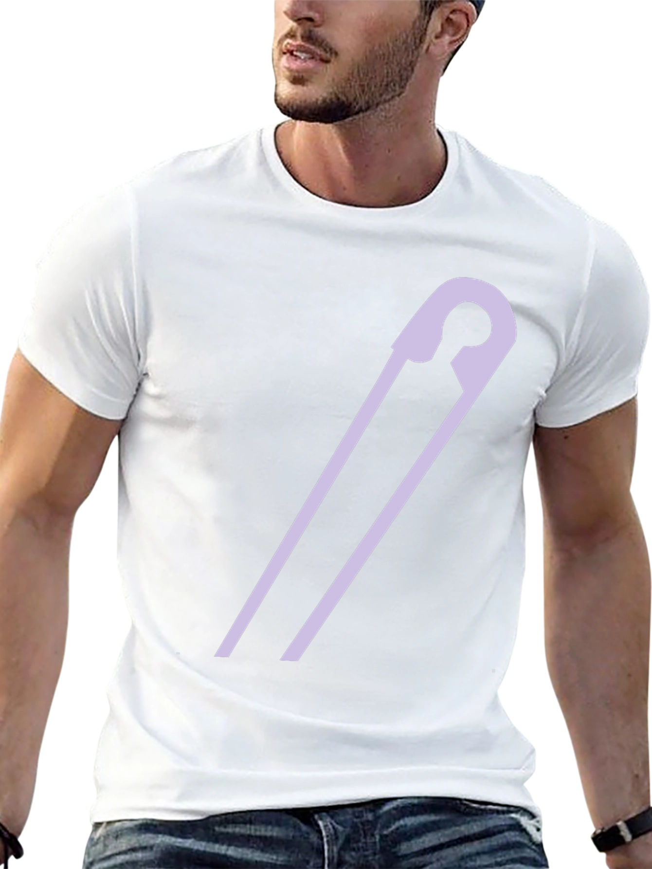 Safety Pin Graphic Tee - Black Casual T-Shirt