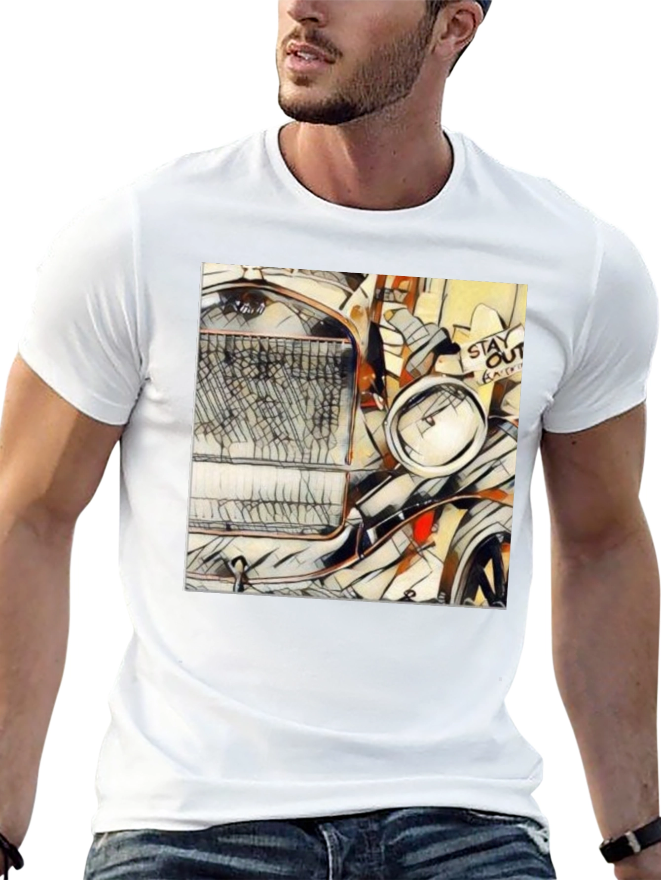 Abstract Auto Art Tee - Classic Car Design
