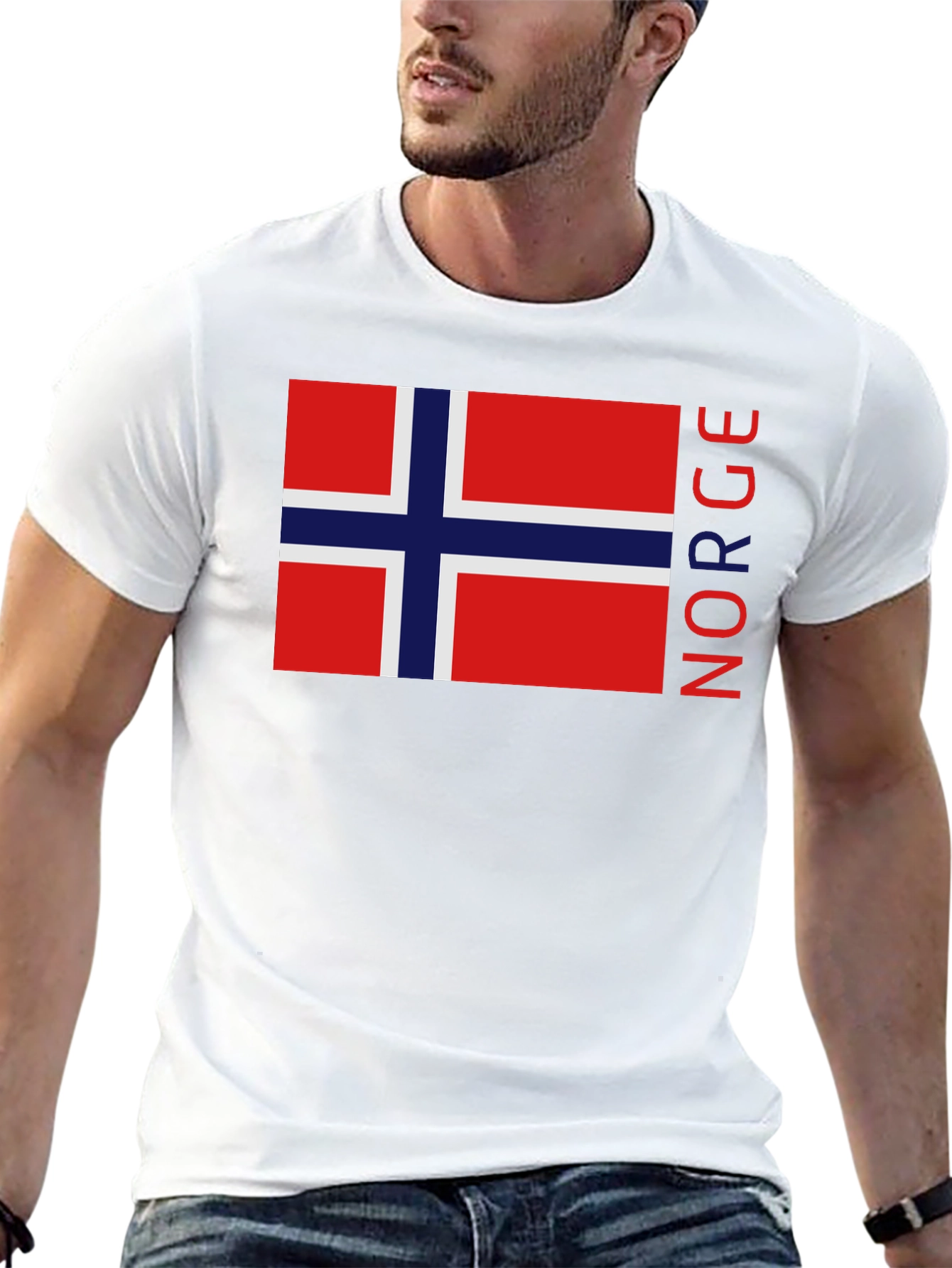 Norway Flag Graphic Black T-Shirt