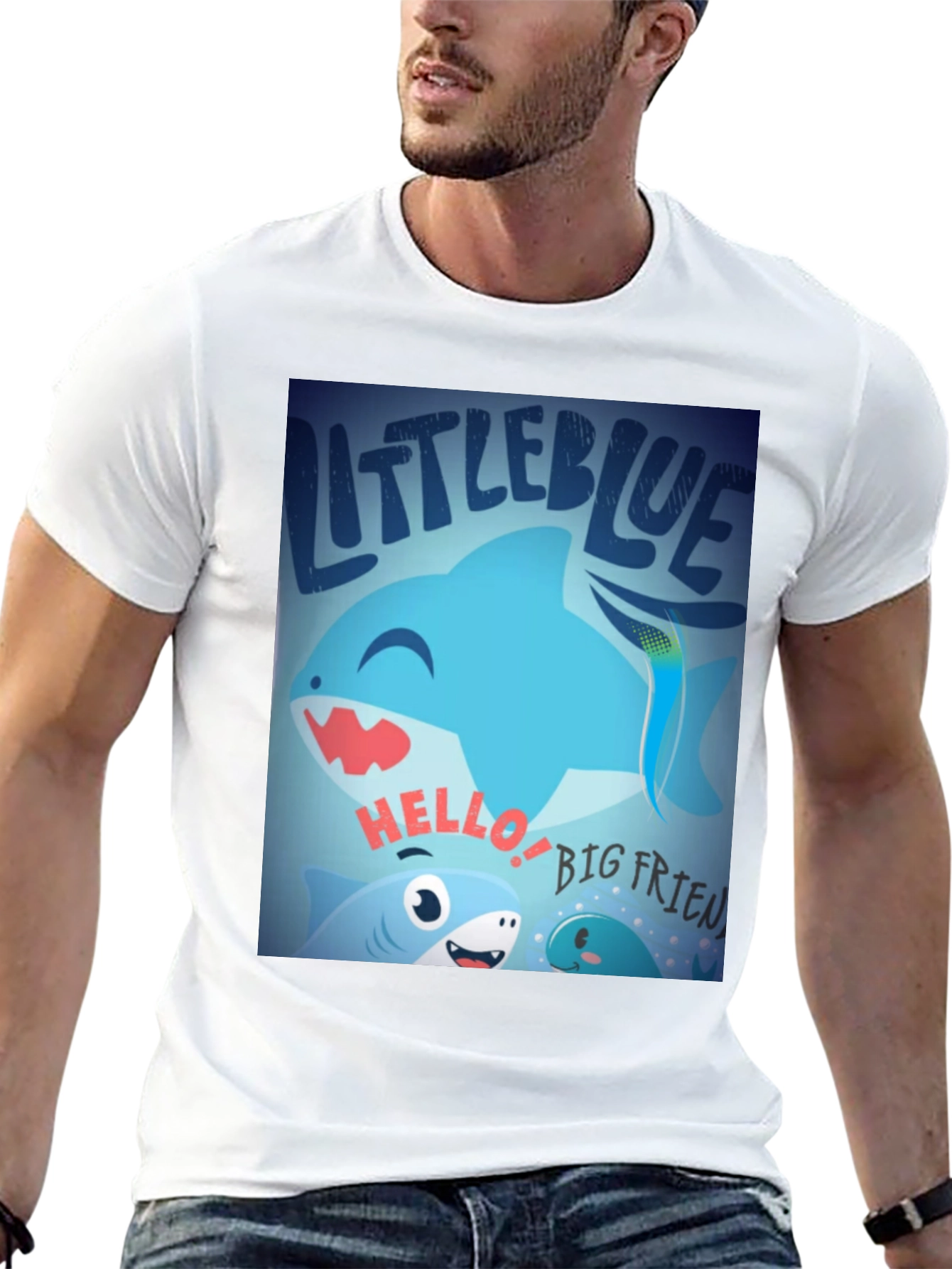 Little Blue Shark Graphic Tee - Fun Casual Style