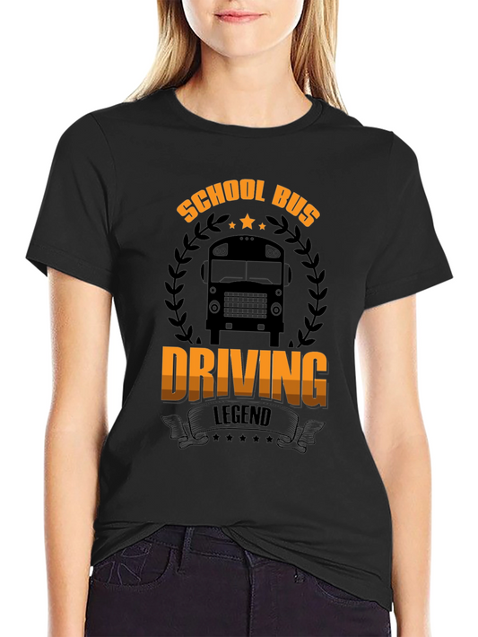 School Bus Driving Legend Black T-Shirt
