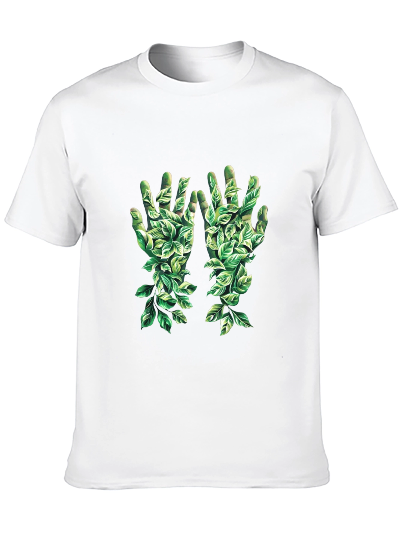 Leaf Hands Graphic Black T-Shirt