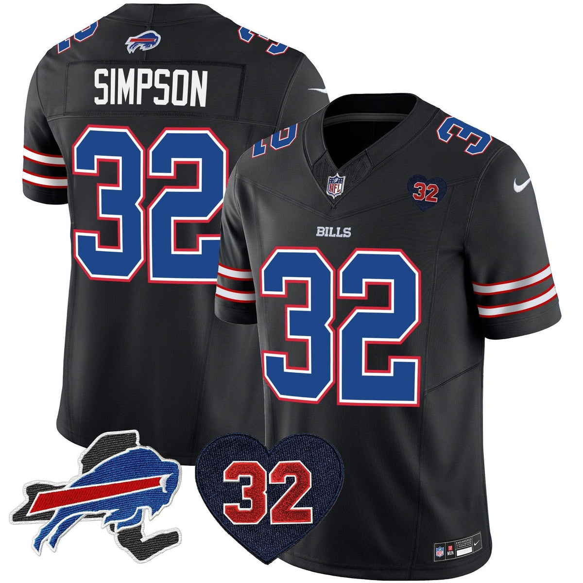 Men???s Buffalo Bills O.J. Simpson Patch Vapor Limited Jersey ??? All Stitched