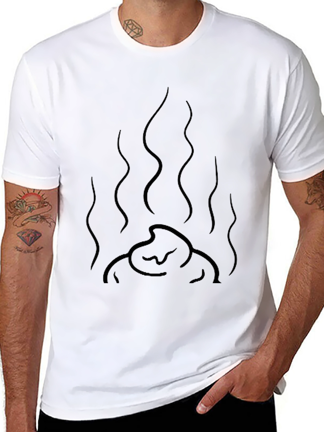Mens Black Graphic Tee - Funny Smelly Poop Design
