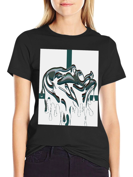 Abstract Drip Graphic Black Tee