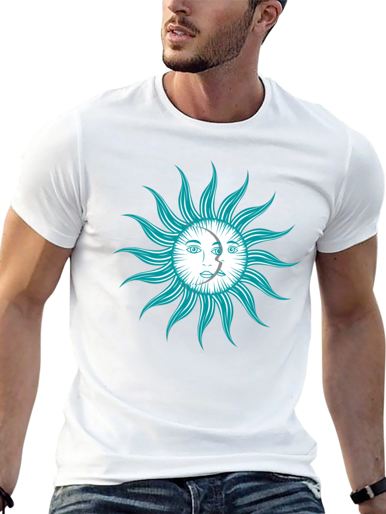 Celestial Sun & Moon Graphic T-Shirt
