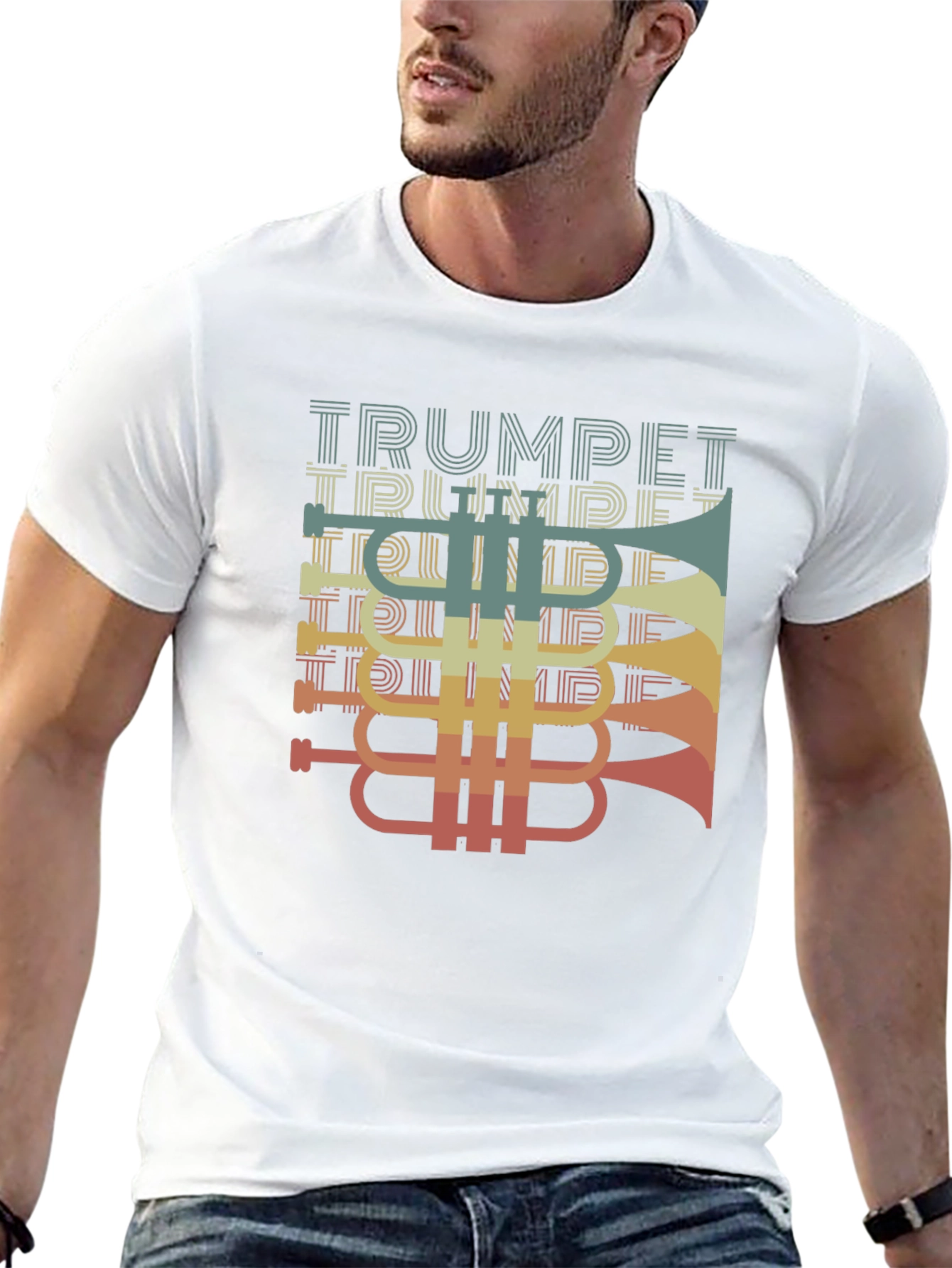 Retro Trumpet Graphic T-Shirt - Music Lover Tee