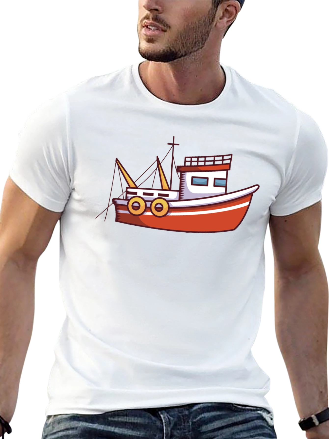 Boat Graphic Black T-Shirt