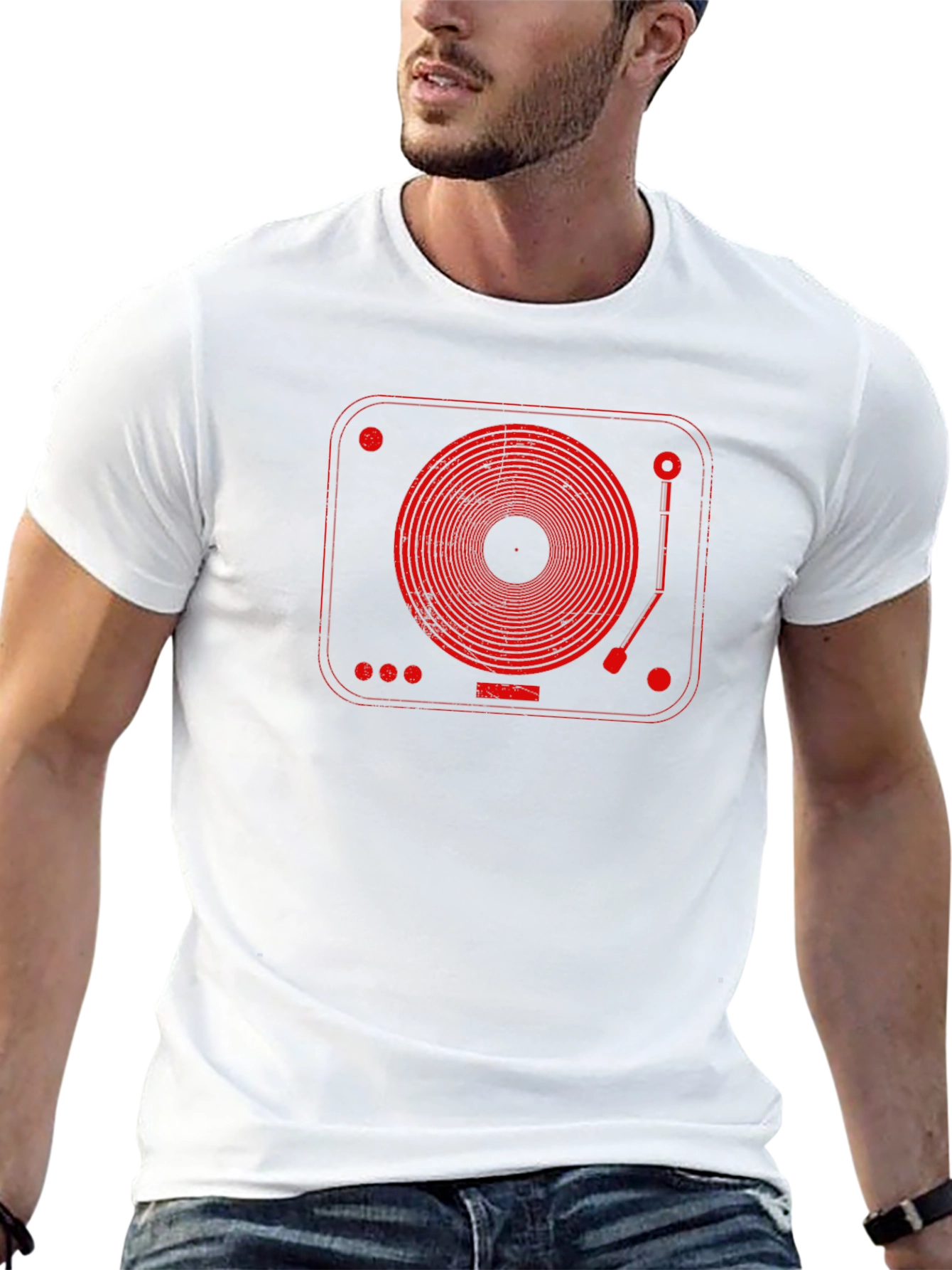 Retro Turntable Graphic Tee - Music Lovers T-Shirt