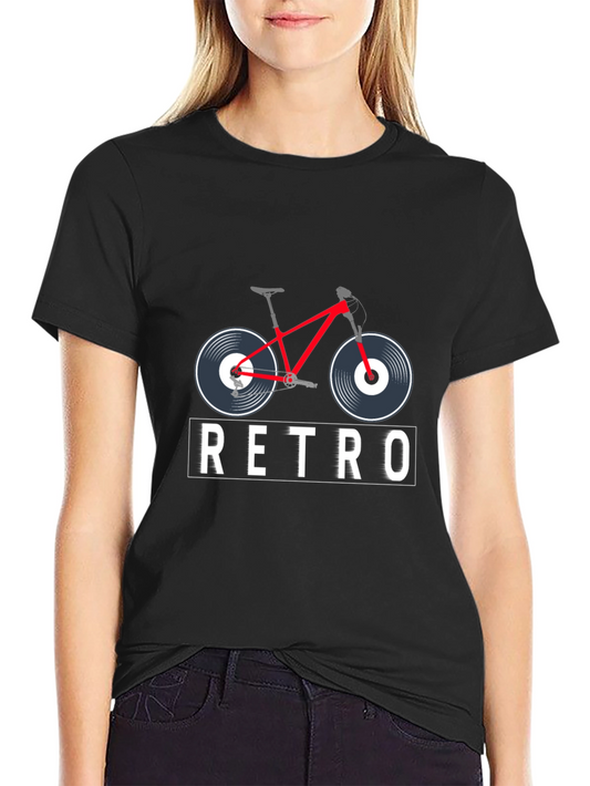 Retro Bicycle Record T-Shirt - Cool Graphic Tee