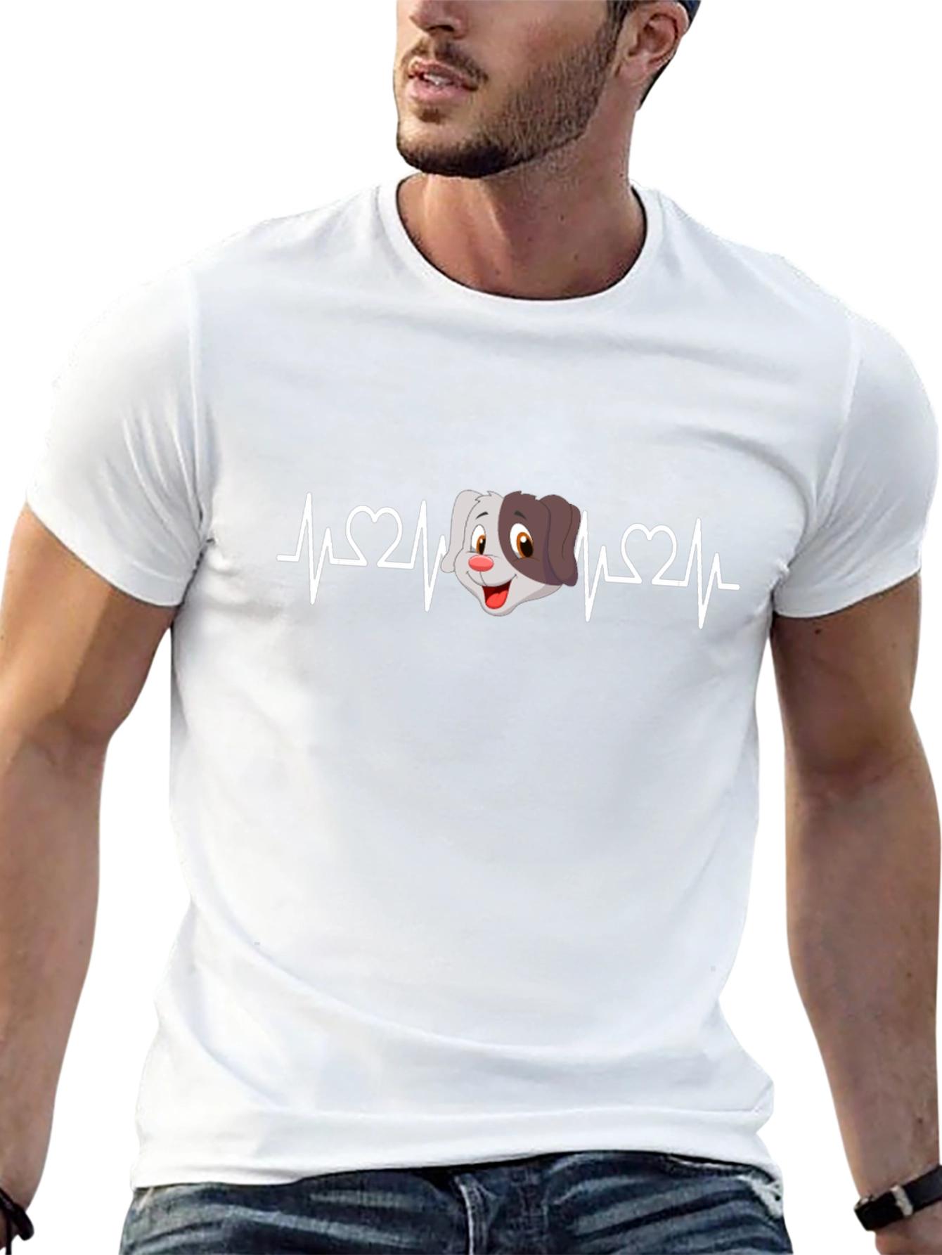 Dog Heartbeat T-Shirt - Cute Cartoon Pet Tee