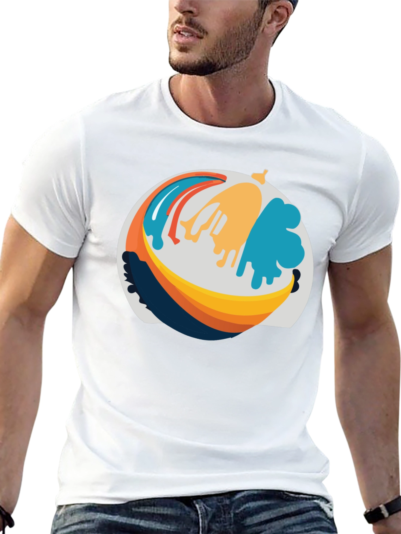 Abstract Banana Graphic T-Shirt - Casual Wear