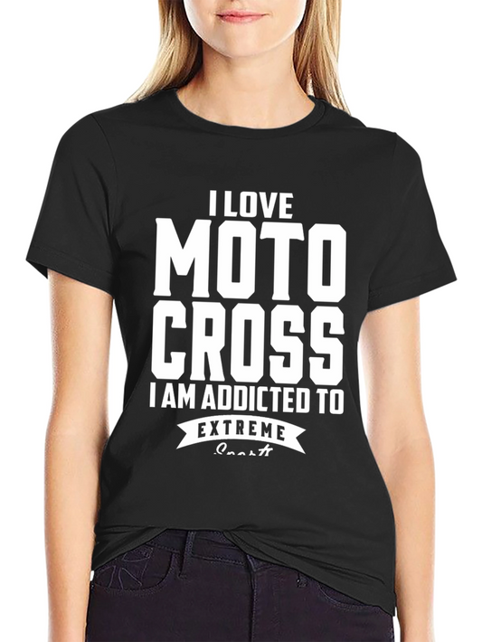 I Love Motocross Extreme Sports Graphic T-Shirt