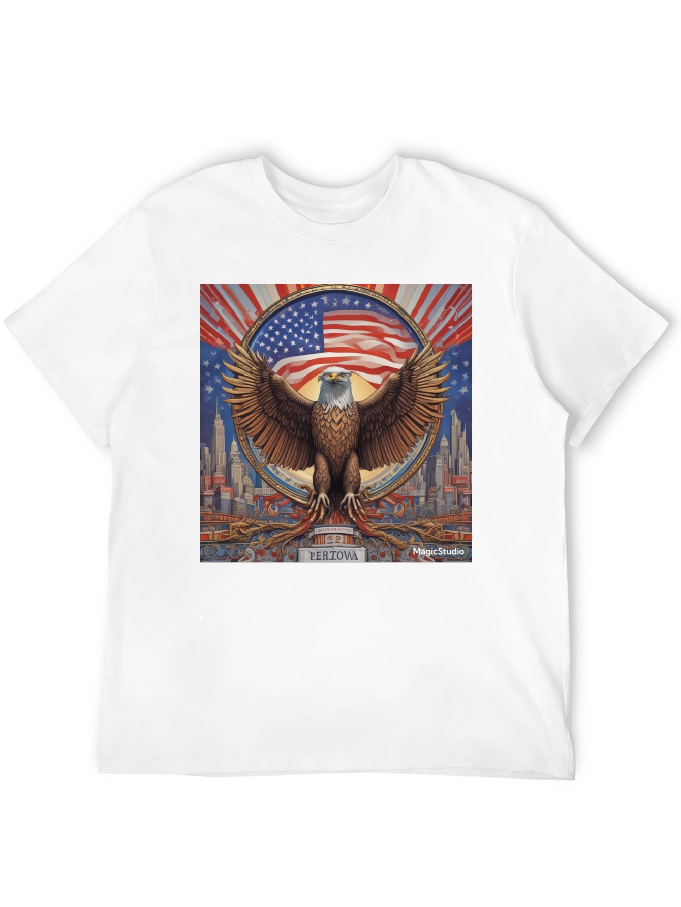 Patriotic Eagle Graphic Tee - Mens Black T-Shirt