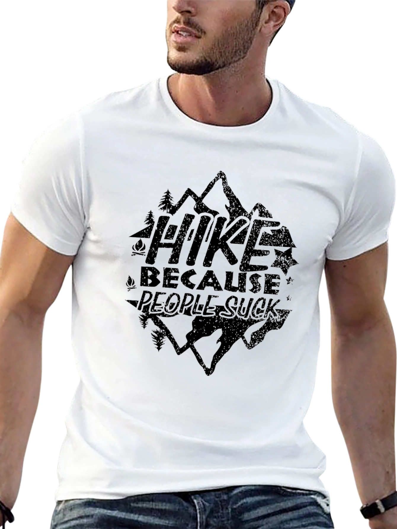 Hike Because People Suck Graphic T-Shirt