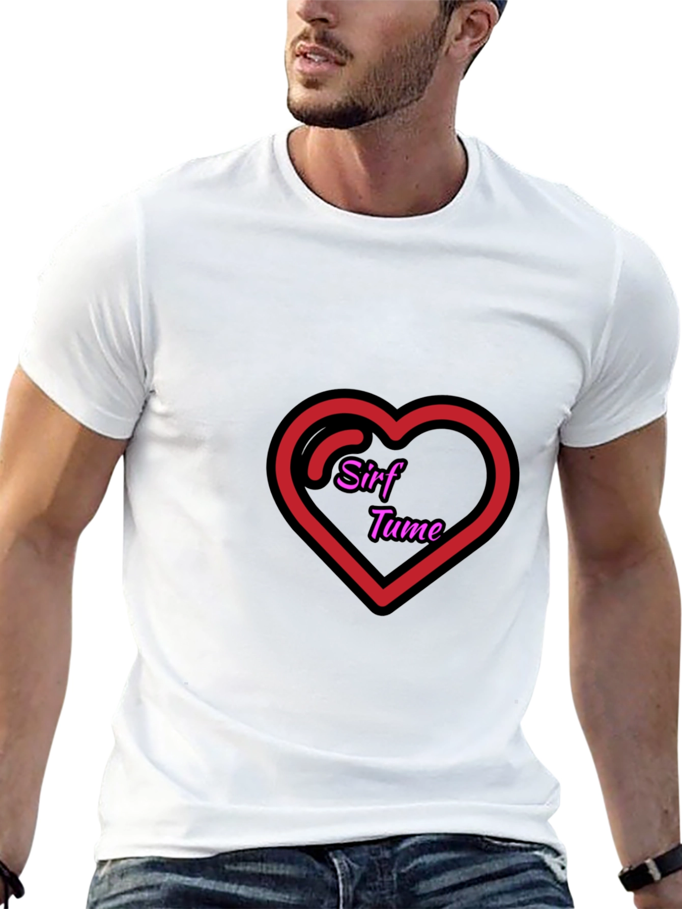 Sirf Tume Heart Graphic Black T-Shirt