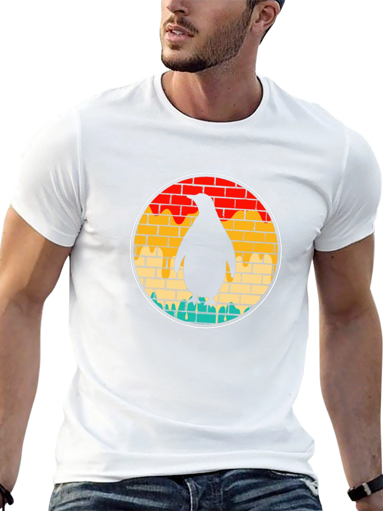 Penguin Brick Wall Graphic Tee - Unisex