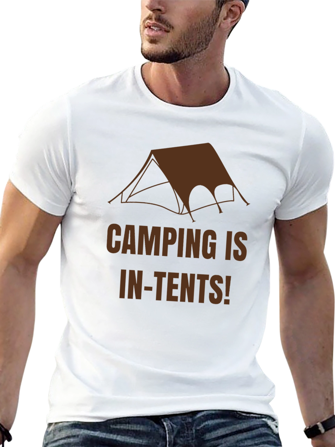 Camping In-Tents Graphic Tee - Black Cotton T-Shirt