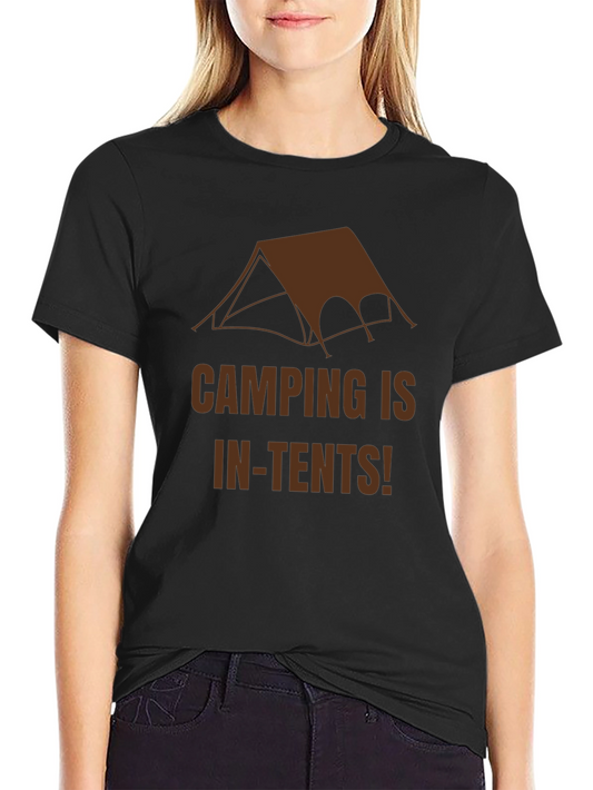 Camping In-Tents Graphic Tee - Black Cotton T-Shirt