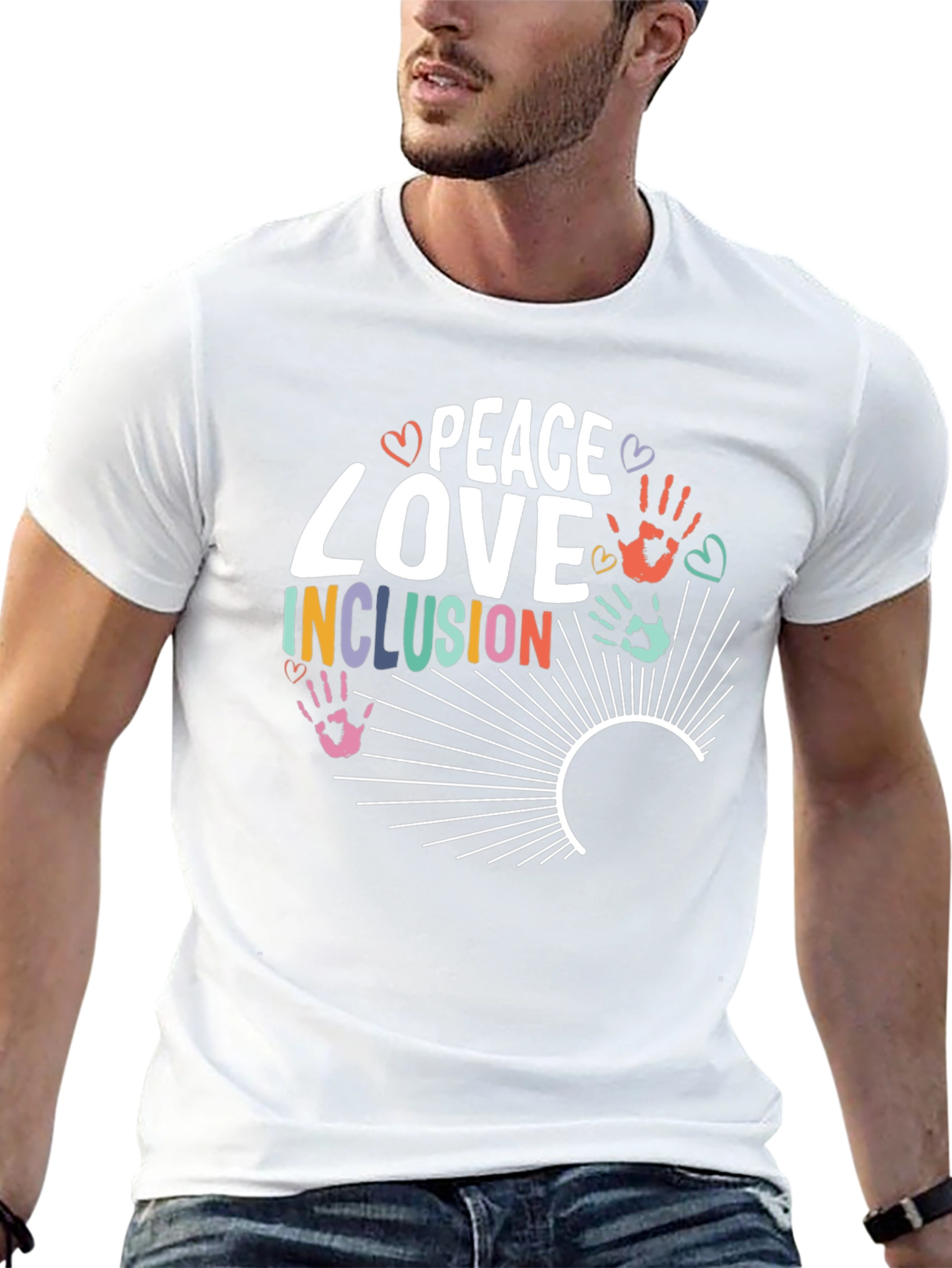 Peace Love Inclusion Graphic T-Shirt