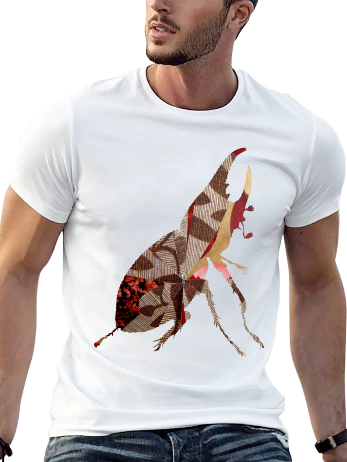 Abstract Beetle Graphic Print Tee