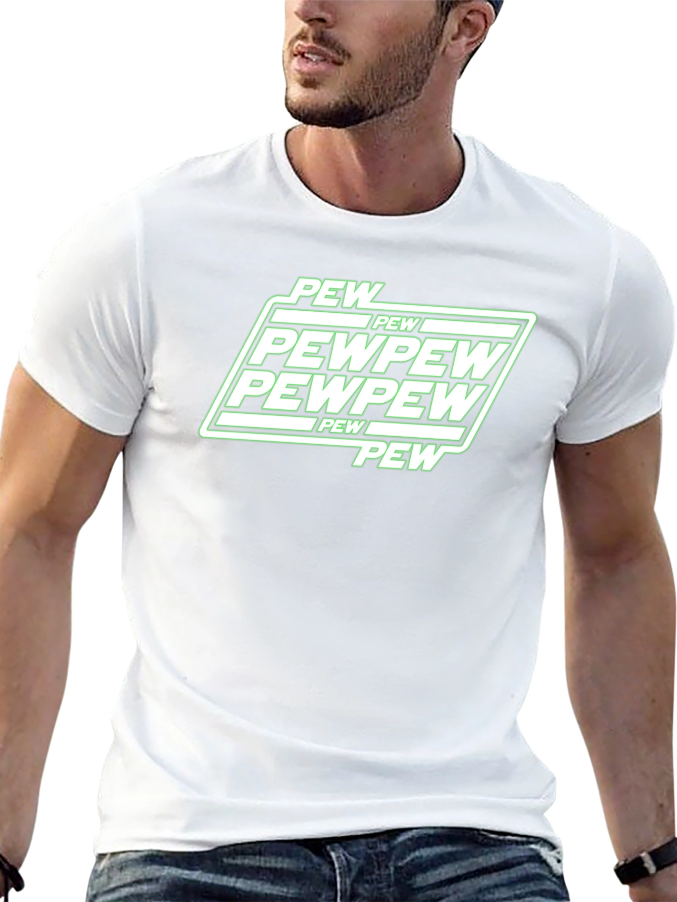 Pew Pew Graphic Black T-Shirt Funny Gamer Tee