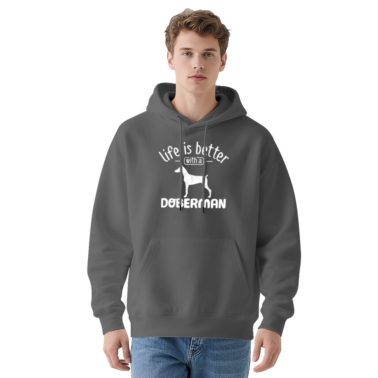 Life Is Better With A Doberman Dog Navy Hoodie