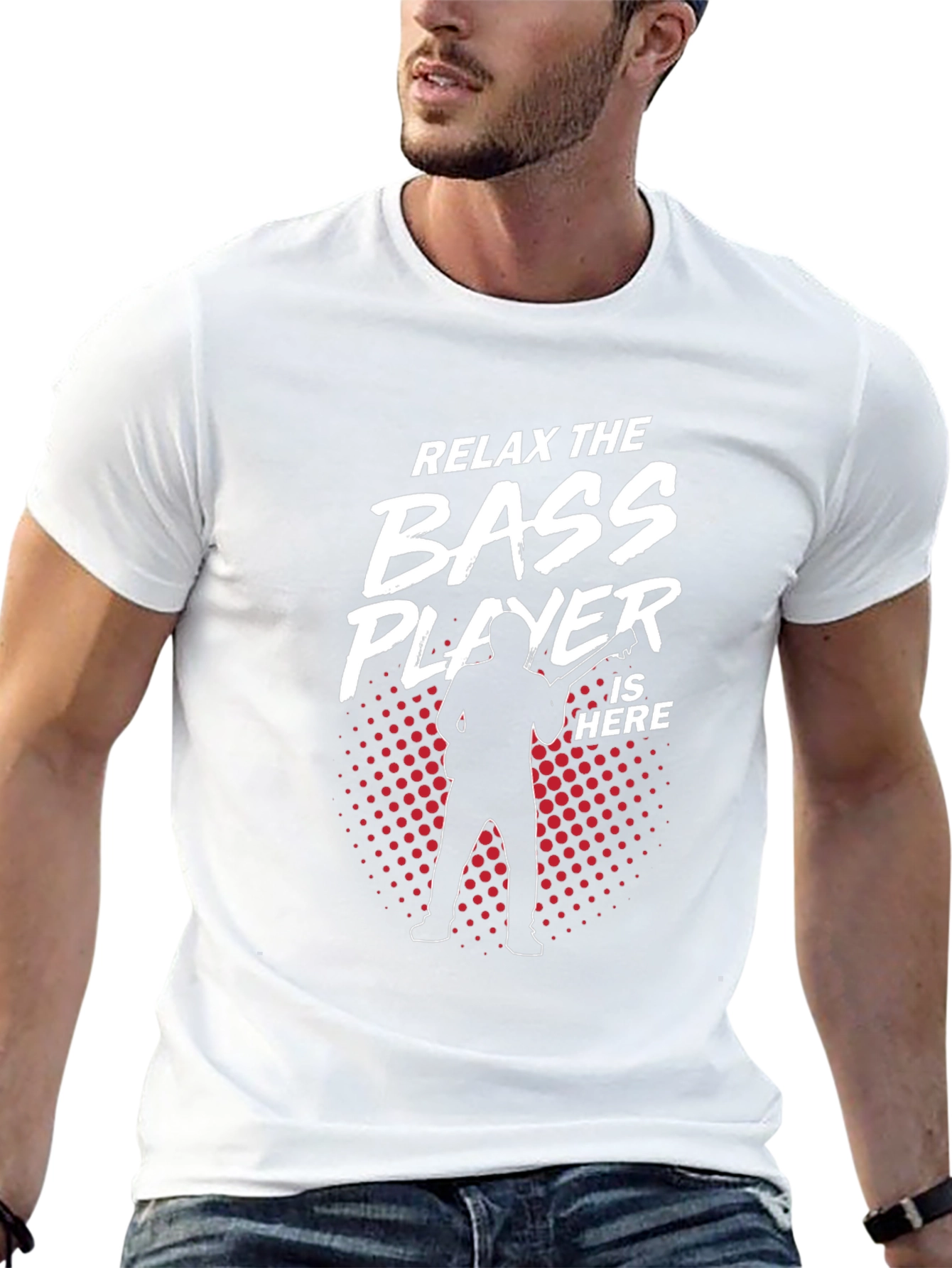 Relax Bass Player Here Black Cotton Tee