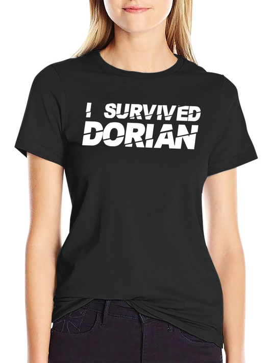 I Survived Dorian T-Shirt - Black Crew Neck Tee