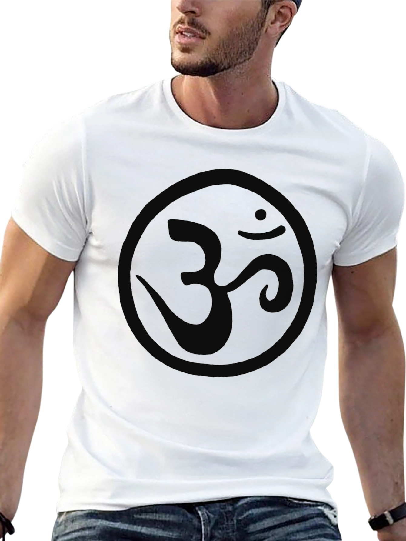 Mens Black Om Symbol Graphic T-Shirt