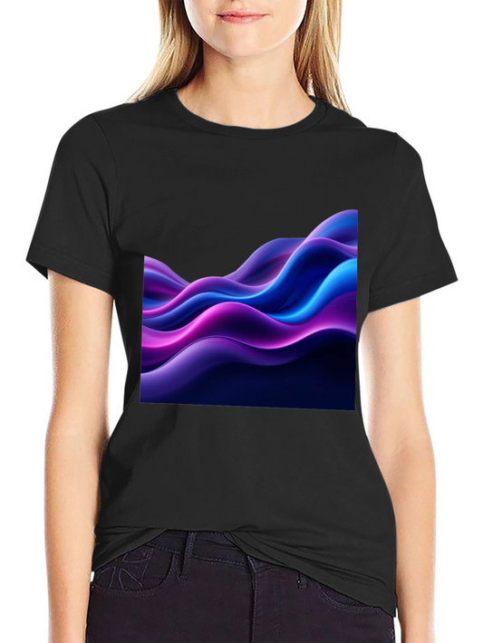 Abstract Wave Black T-Shirt