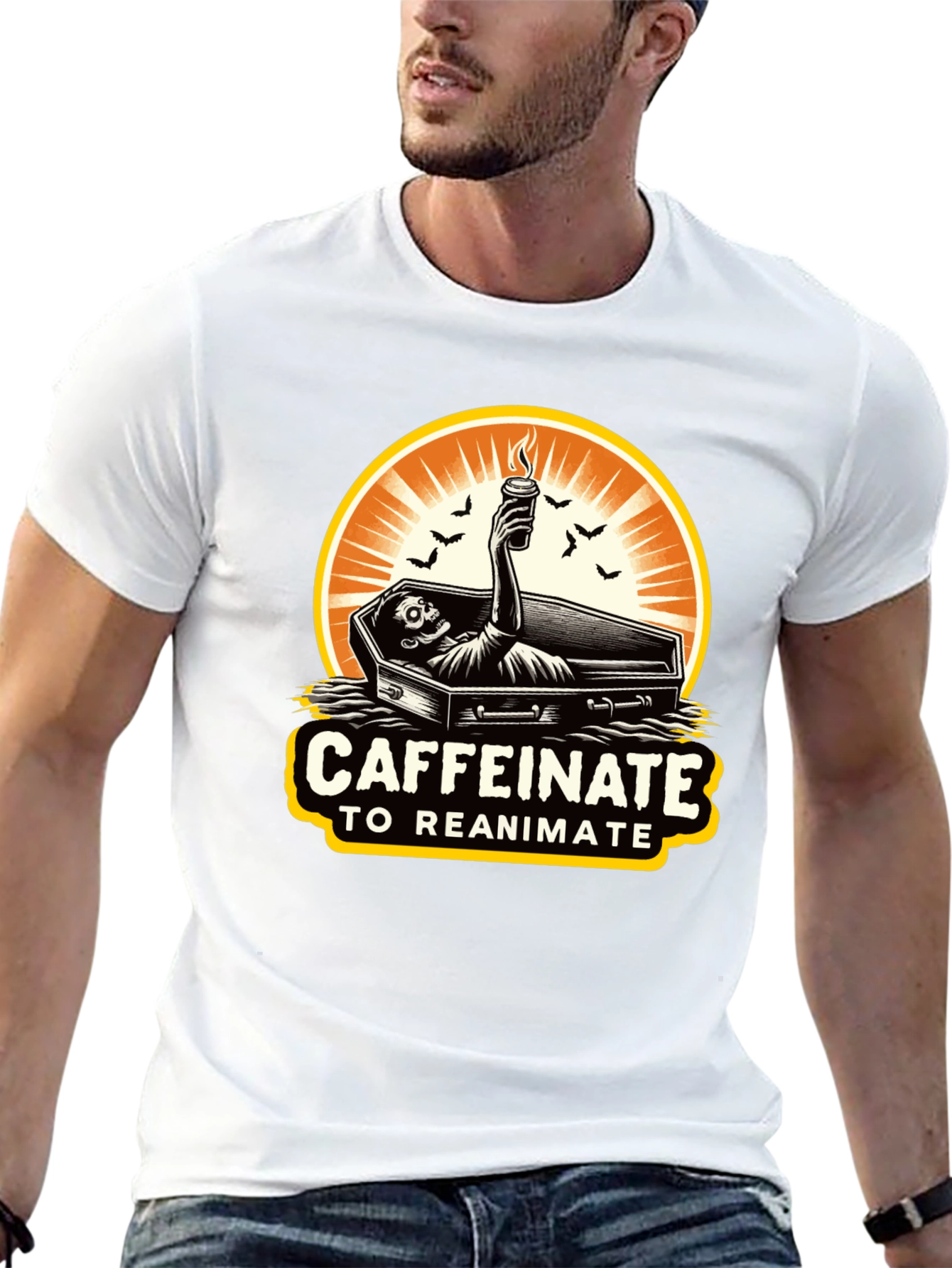 Caffeinate to Reanimate Graphic T-Shirt - Black