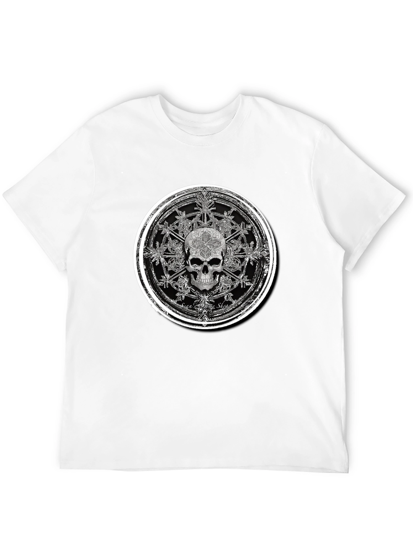 Skull Mandala Graphic Tee - Mens Black T-Shirt