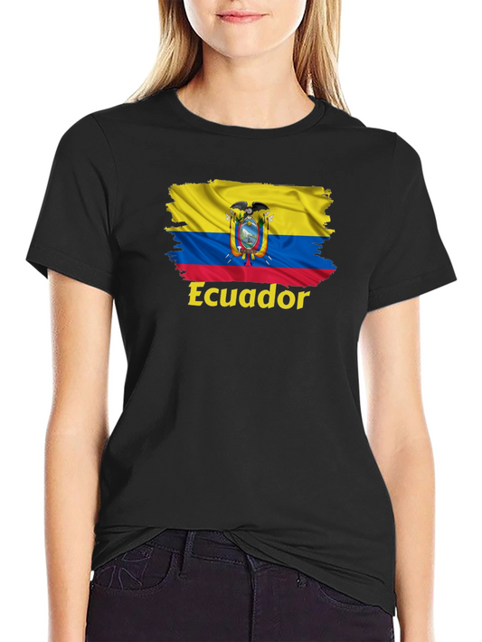 Ecuador Flag Graphic Tee - Black T-Shirt