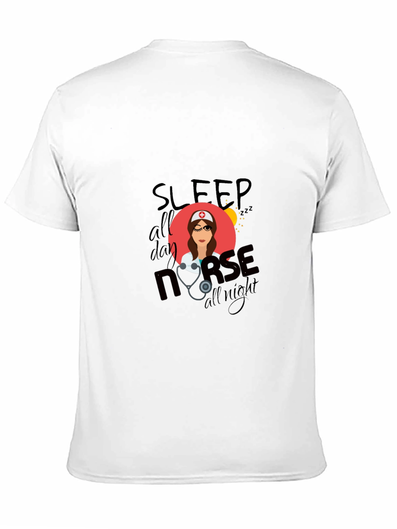 Sleep All Day Nurse All Night Black T-Shirt