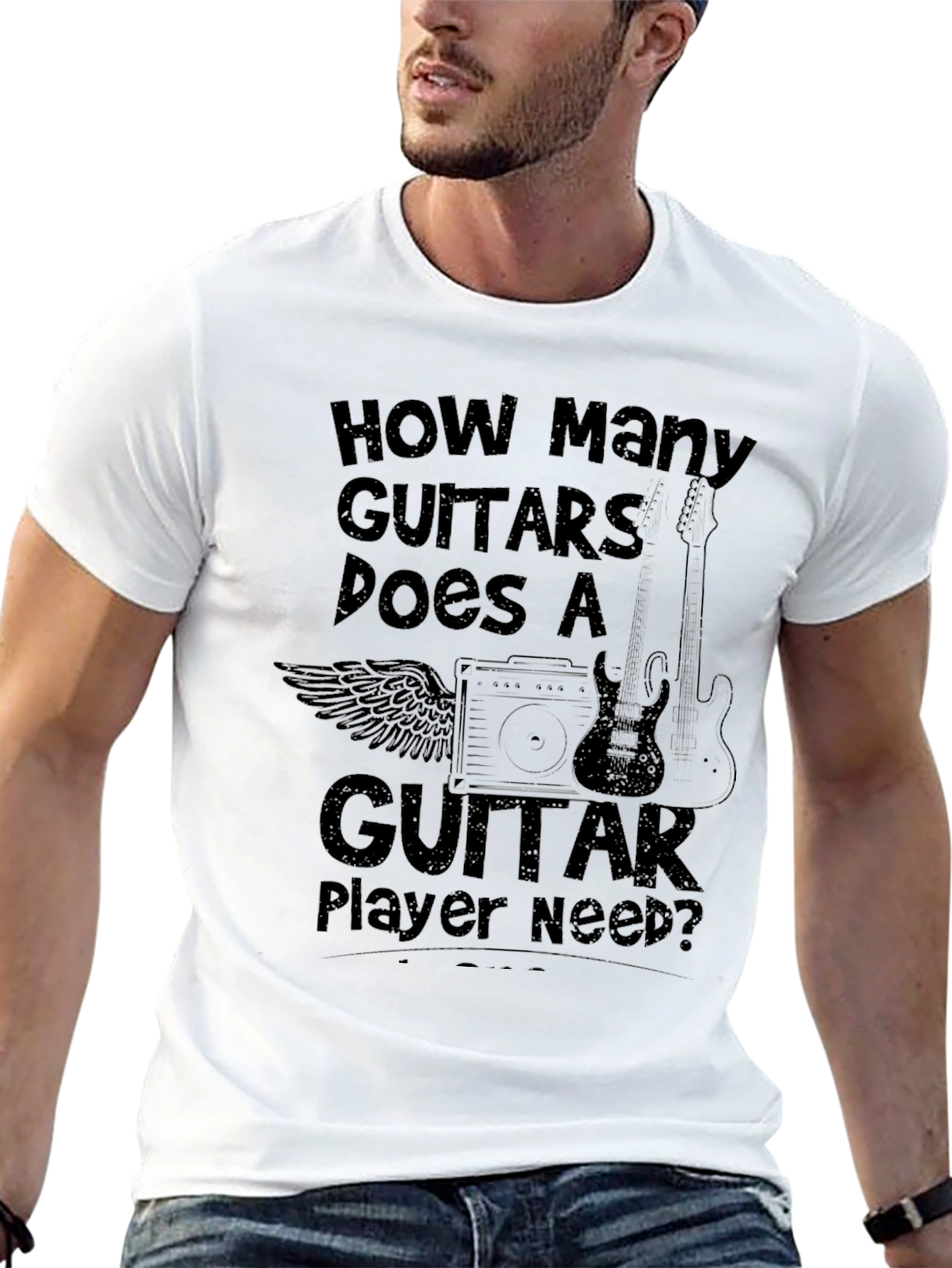 Guitar Player T-Shirt - How Many Guitars Design