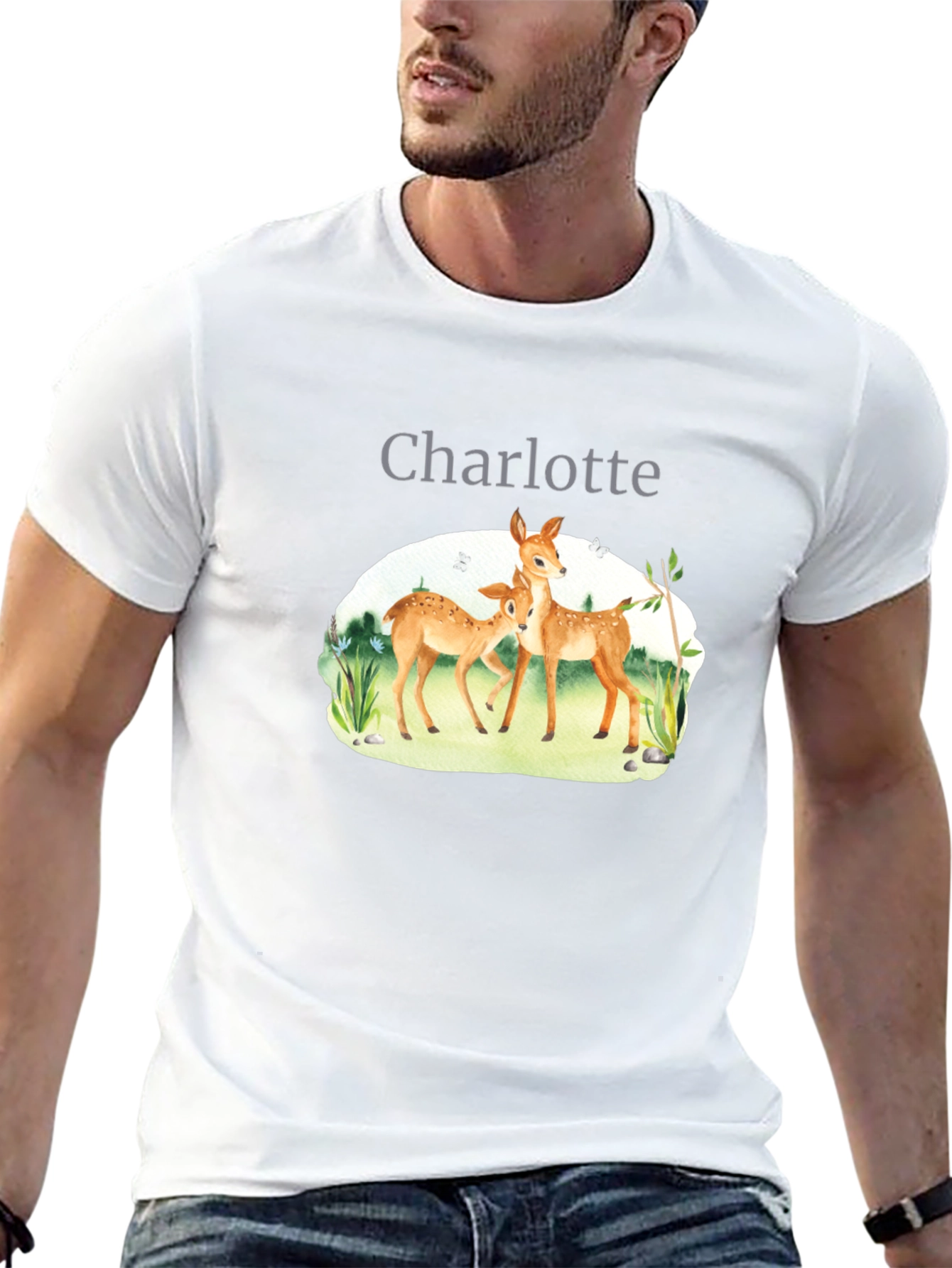 Personalized Deer Family T-Shirt - Charlotte