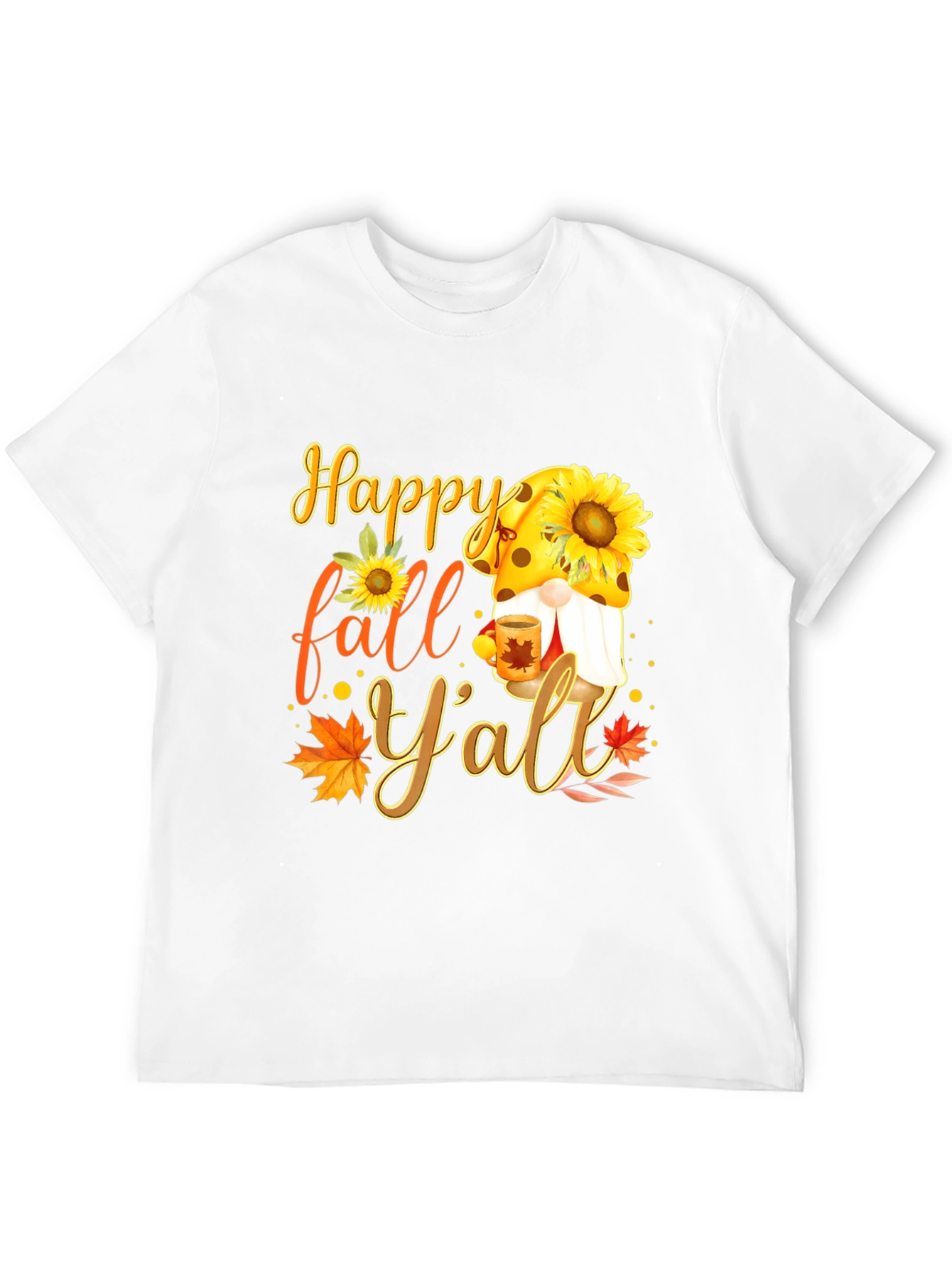 Happy Fall Yall T-Shirt with Gnome and Sunflower