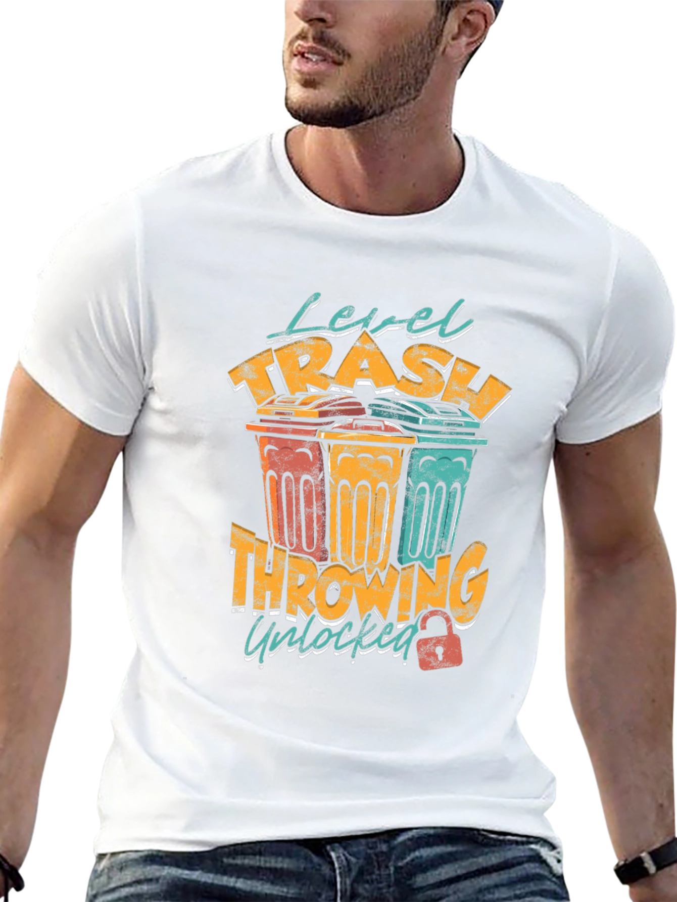Level Trash Throwing Unlocked Mens Graphic Tee