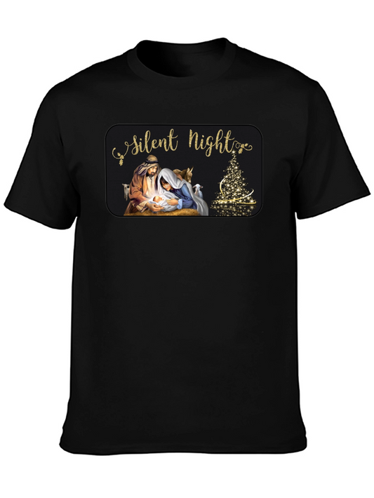 Silent Night Nativity Scene Christmas T-Shirt
