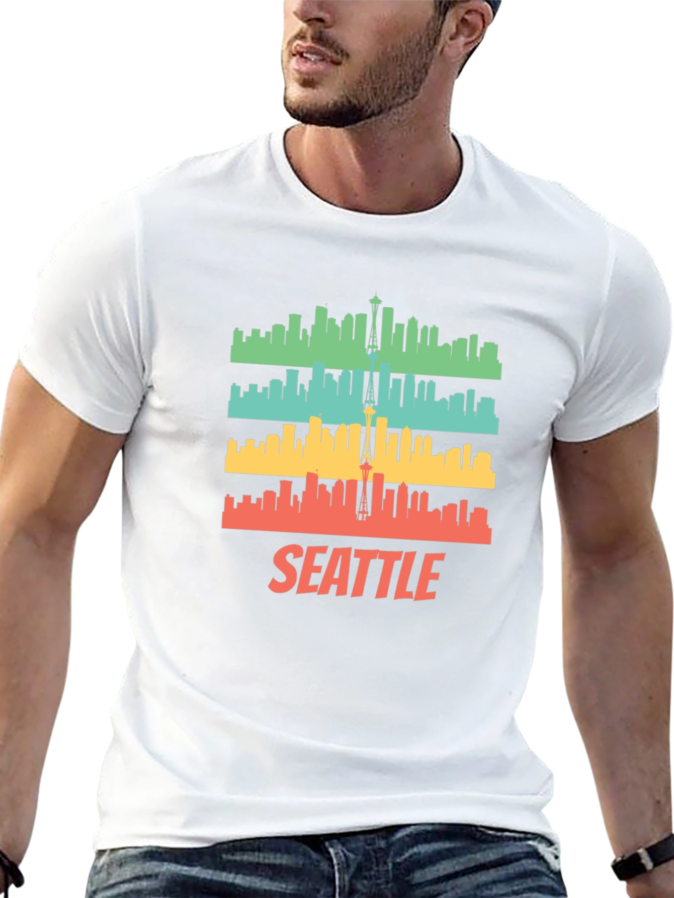 Seattle Skyline Graphic T-Shirt