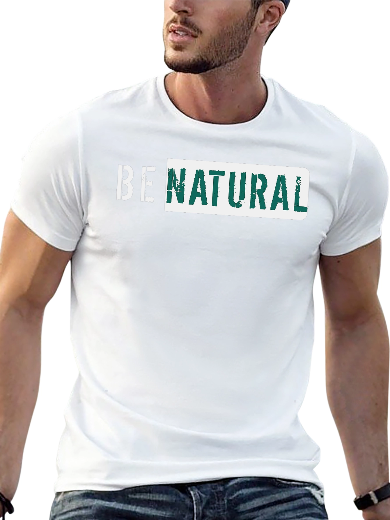 Be Natural Graphic Tee - Black Cotton T-Shirt